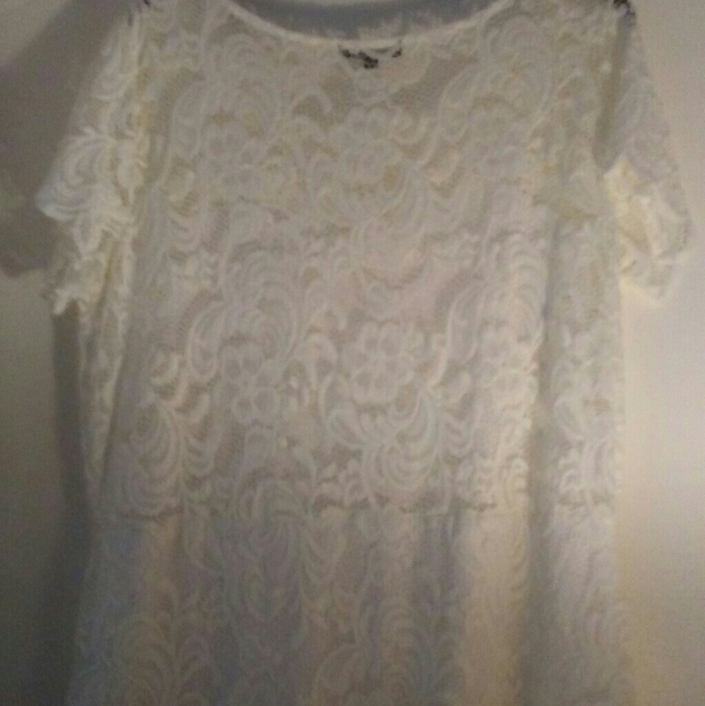 White stretchy lace dress long